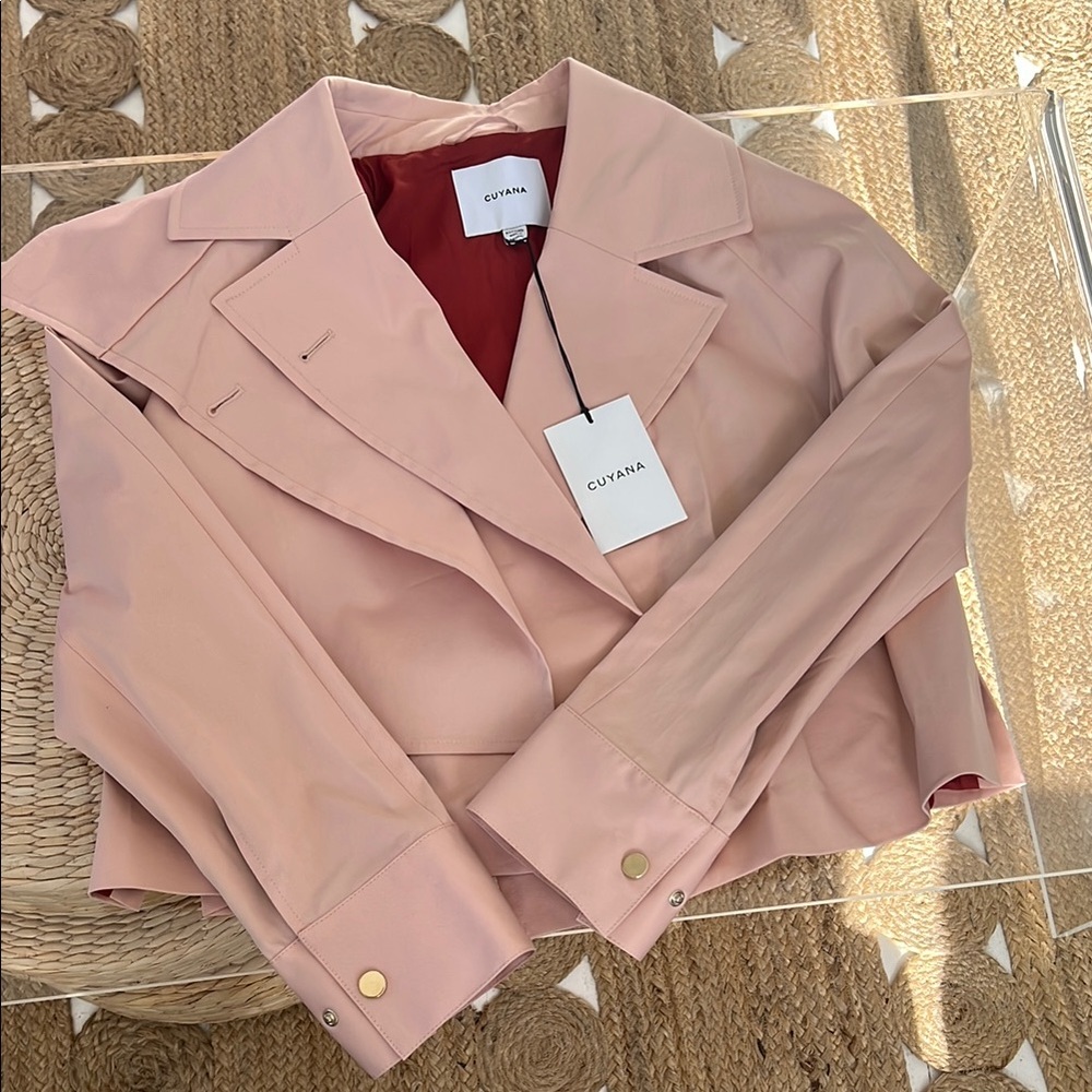 Cuyana Pink Women's Cropped Trench Jacket - Never Worn